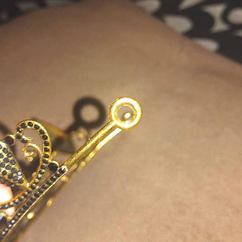A Black & Gold Rhinestone Tiara - Picture 6 of 7